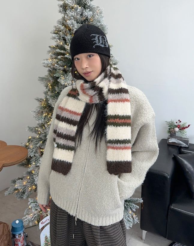Helid Boucle Knit Zip-Up