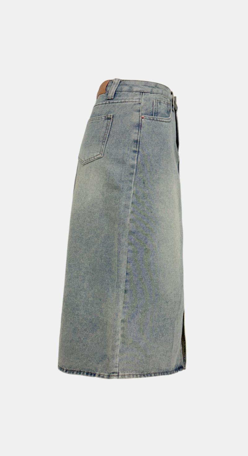 Vanilla Washed Denim Skirt