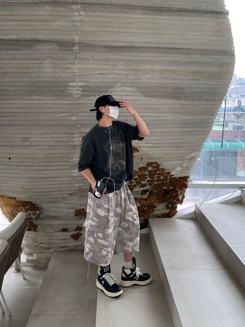Glen Camo Cargo Bermuda Pants 3C