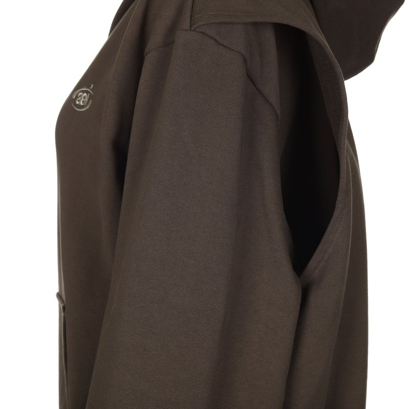 LAYERED STRING HOODIE ZIP-UP [BROWN]