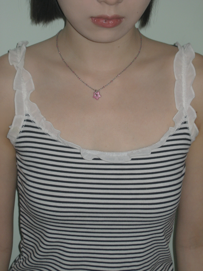 gleaming tiny star necklace [pink]