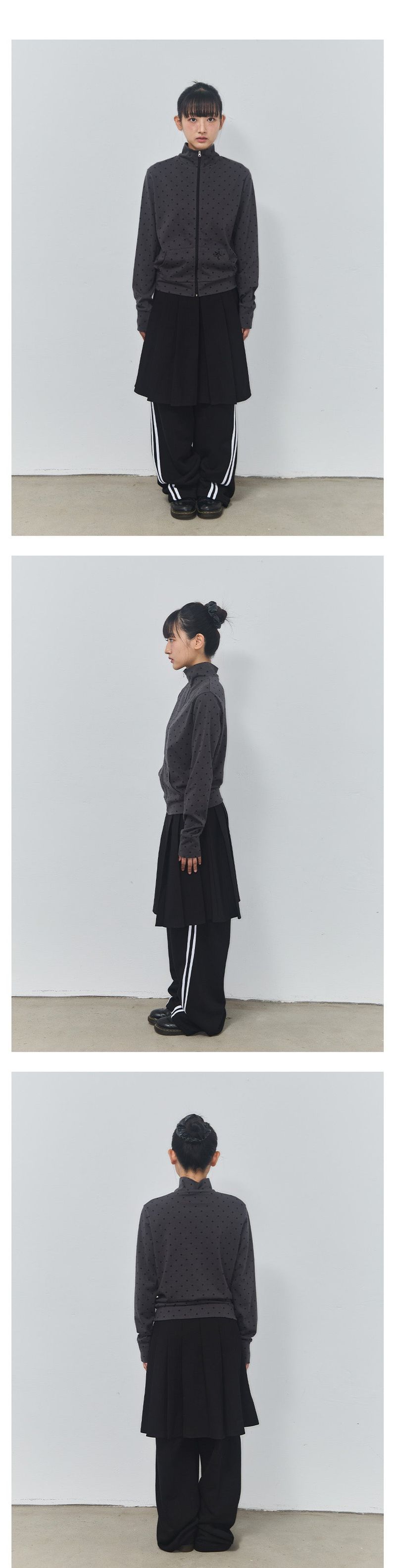 DOT SYMBOL ZIP UP - CHARCOAL