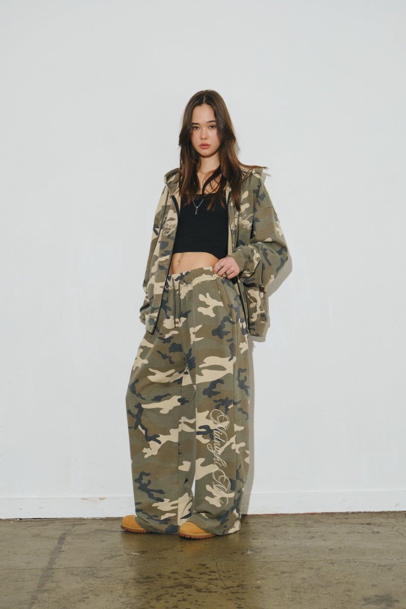 lg camo hood zip up (beige)