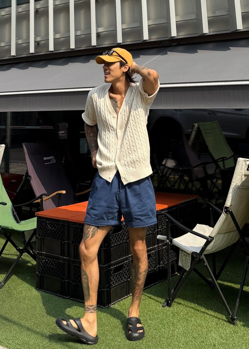 Washed cotton short pants 10COLOR