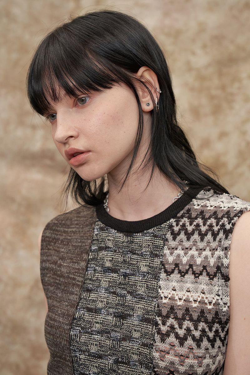 [22S] MIXED KNIT VEST