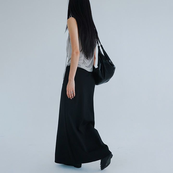 [Paenko] String Flared Maxi Long Skirt - 4color