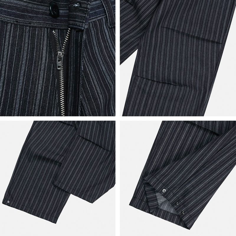 No.1300 N stripe denim wide PT