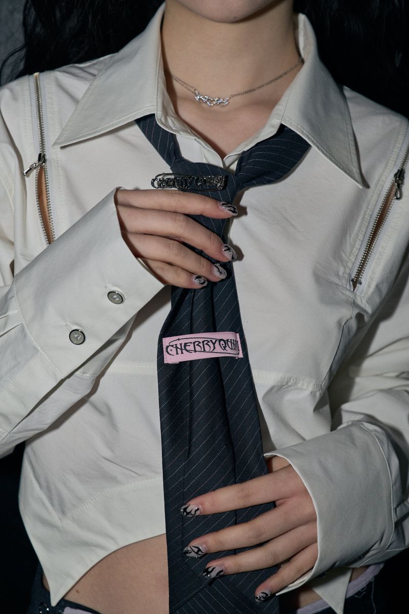 CHERRYQUIRI(チェリーキュリー)の「pink stripe neck tie(Fashion Accessories)」
