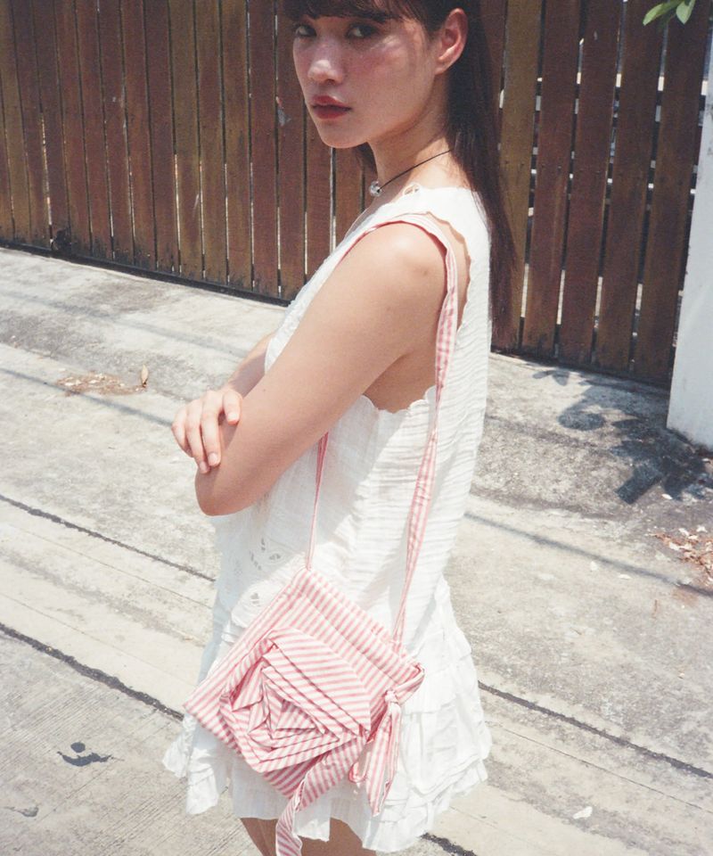 Rose Stripe Bag - Red