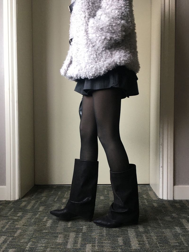 Stiletto warmer wrinkle boots