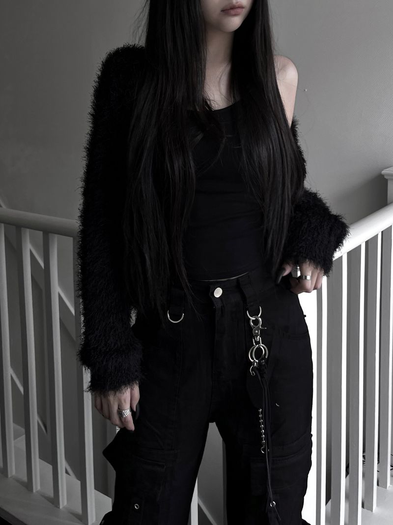 hitch fur crop cardigan (2color)