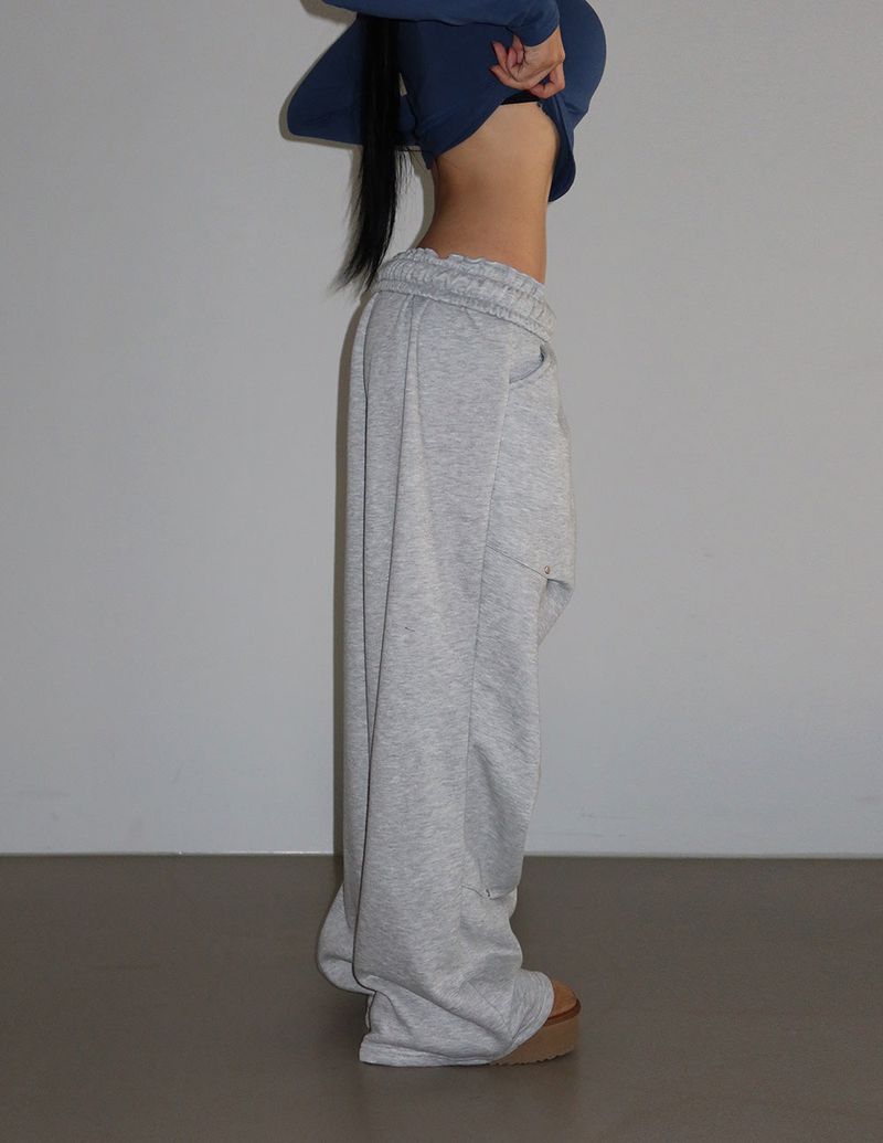 8 color napping pintuck banding wide pants