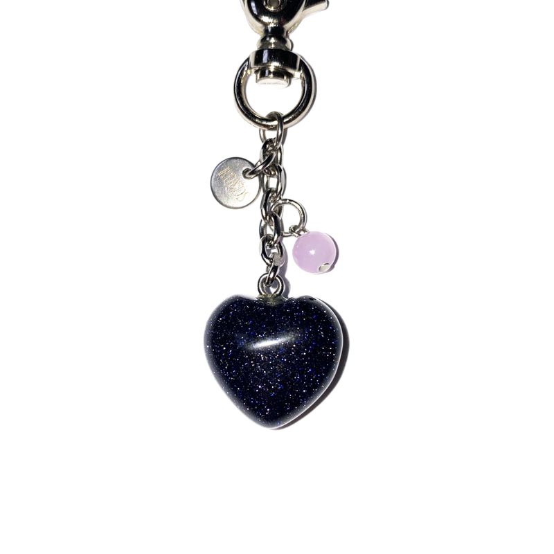 heart gemstone keyring (navy)