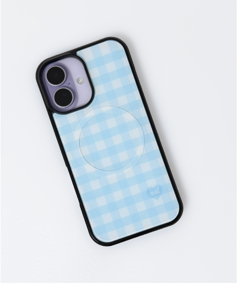 tteul（トゥル）の「[Glass] Gingham Check Case (Mag safe)（Smartphone Accessories）」