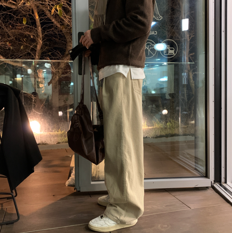 LOOKPLE（ルックプル）の「 Eden 546 Winter Corduroy Round Tuck Wide Pants（Pants）」