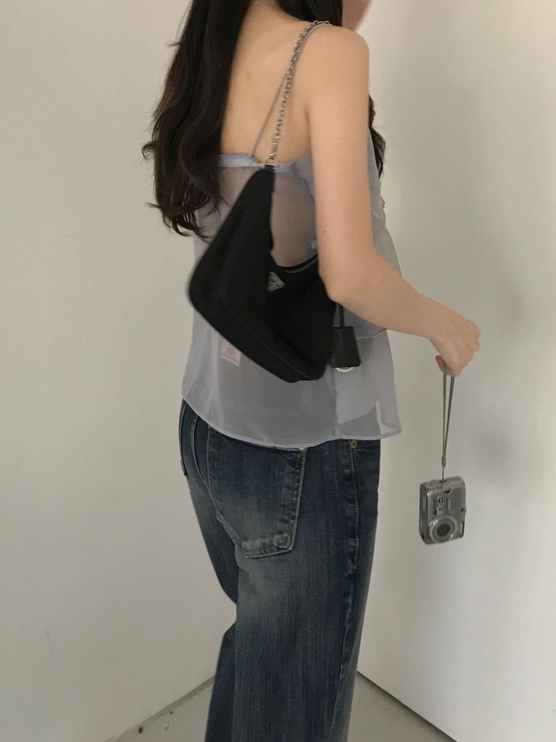 See-through frill bustier (2 colors)