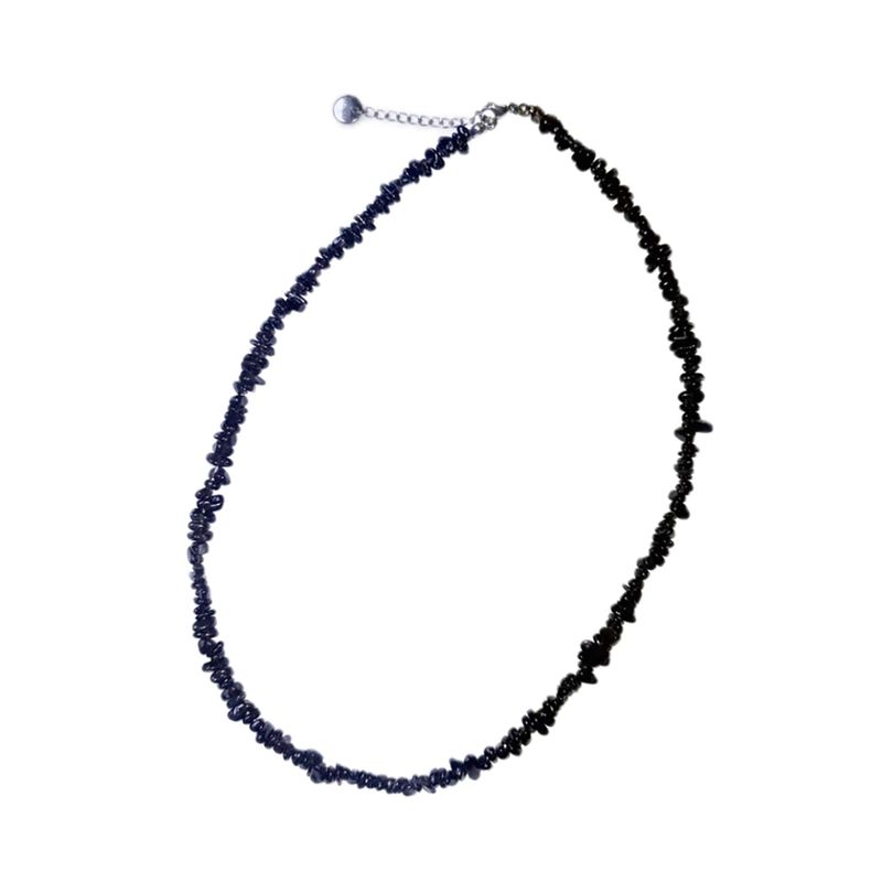 mini gemstone necklace (black)