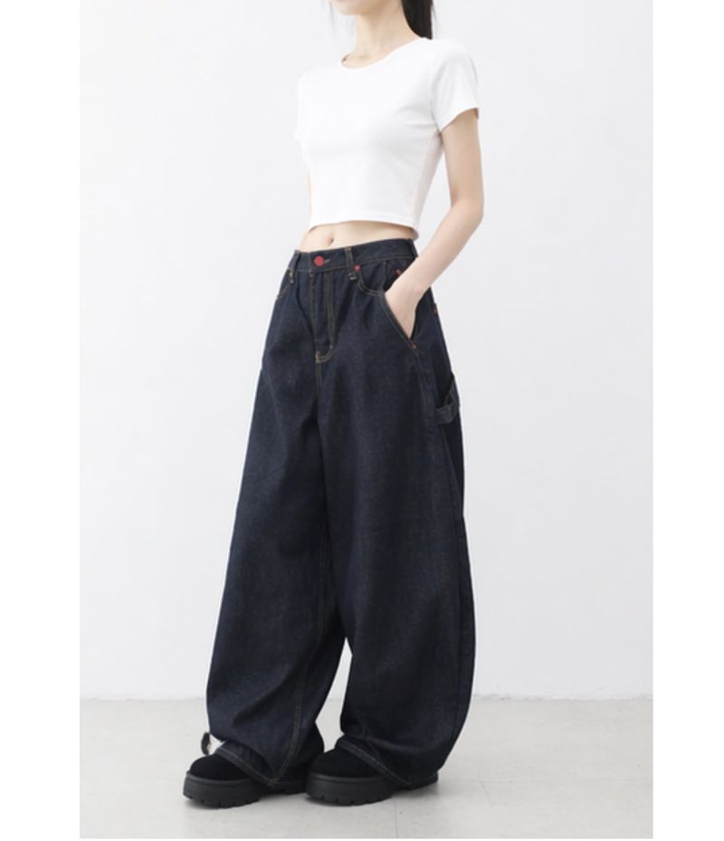 Lovehip Stitch Non-Fade Carpenter Balloon Pants