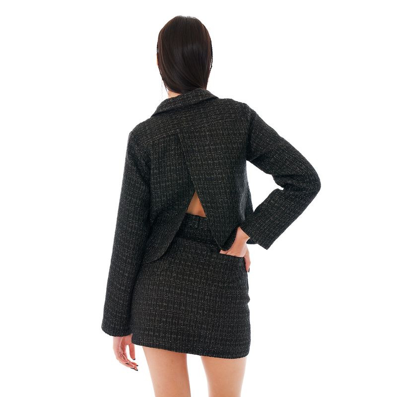 Tulip Tweed Skirt [Black]