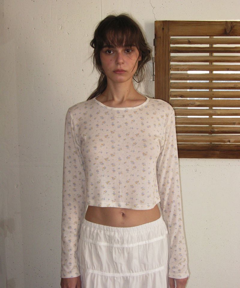 WITHOUTSUMMER（ウィズアウトサマー）の「Daisy crop t-shirt_cream（Tops）」