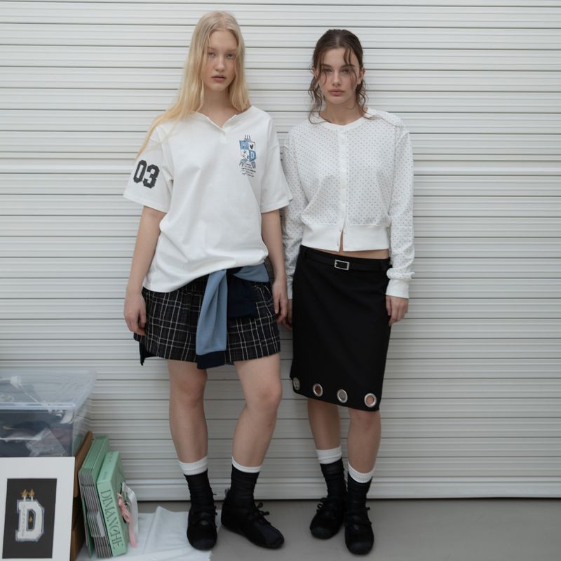 SMOCKING BALLON SKIRT (BLACK CHECK)