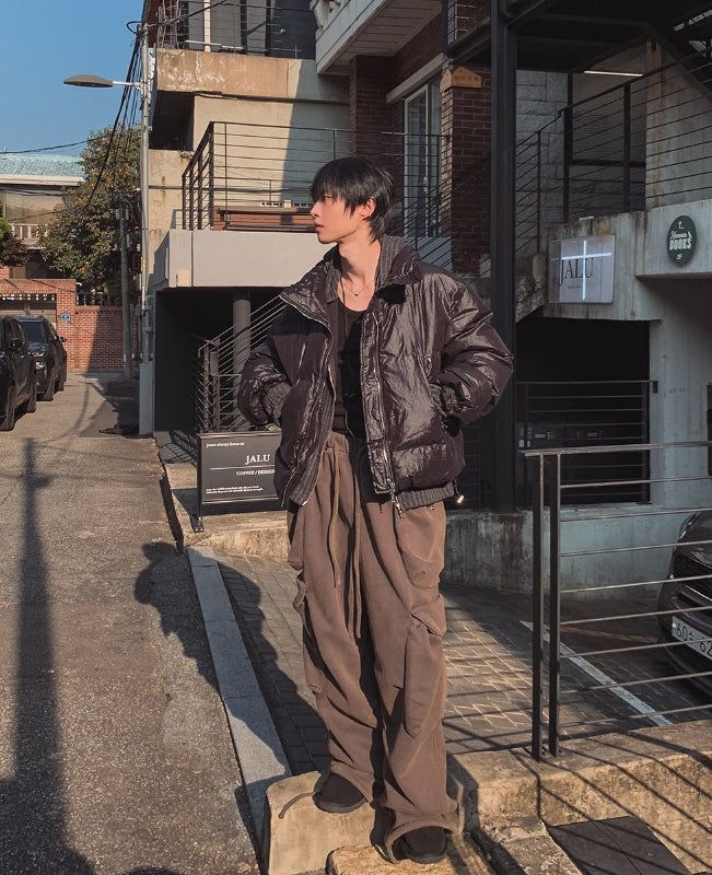 Top Washed Big Pocket Cargo Sweatpants