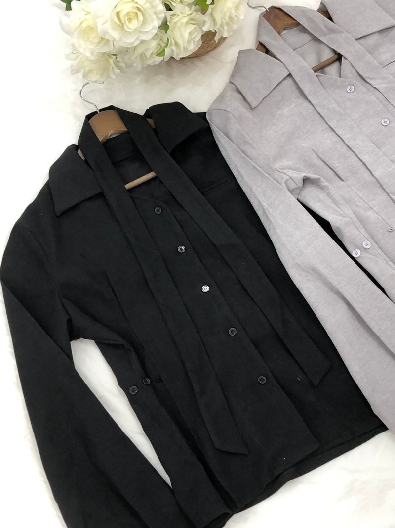 Dual Tie Pintuck Line Shirt
