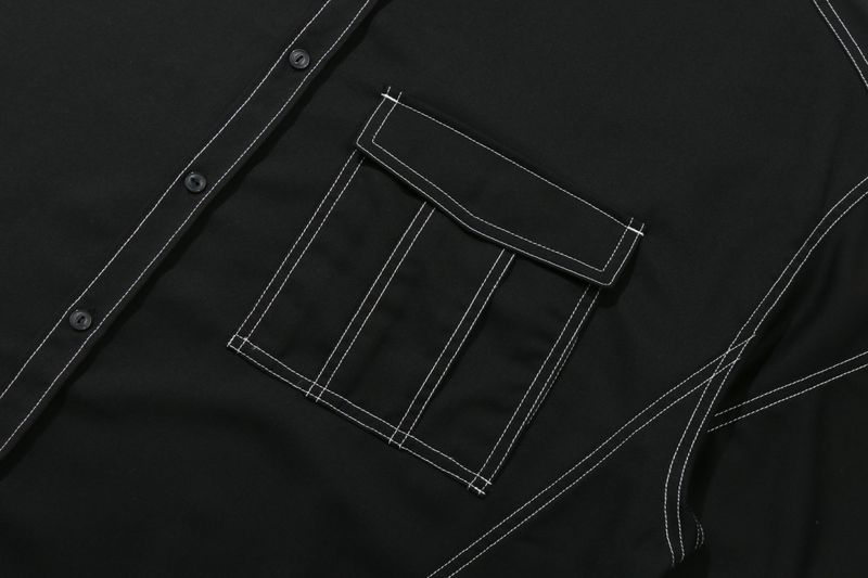 FRONT POCKET WORK SHIRT_BLACK