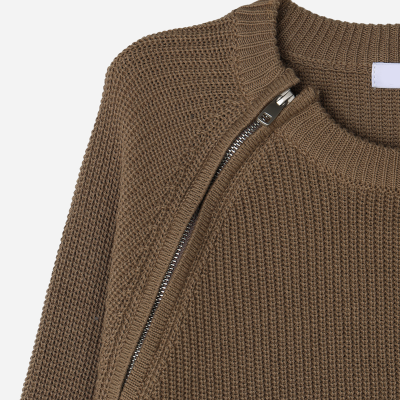Sleek Zipper Round Knit