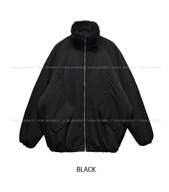 Snug Trimming Fur Bomber Jumper