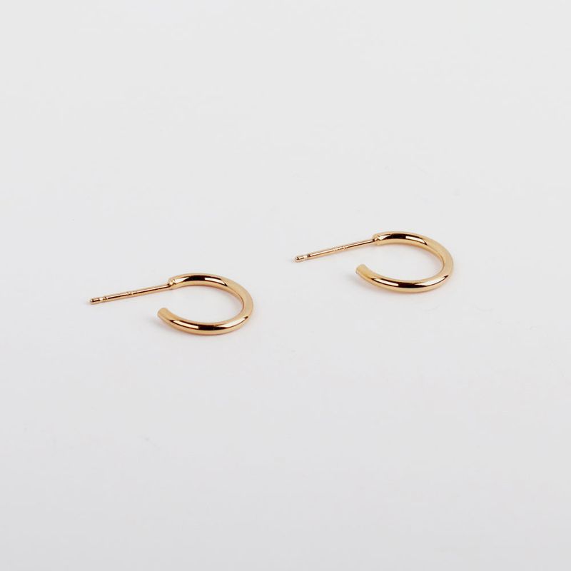 silver open ring earring (925 silver+18k gold plating)