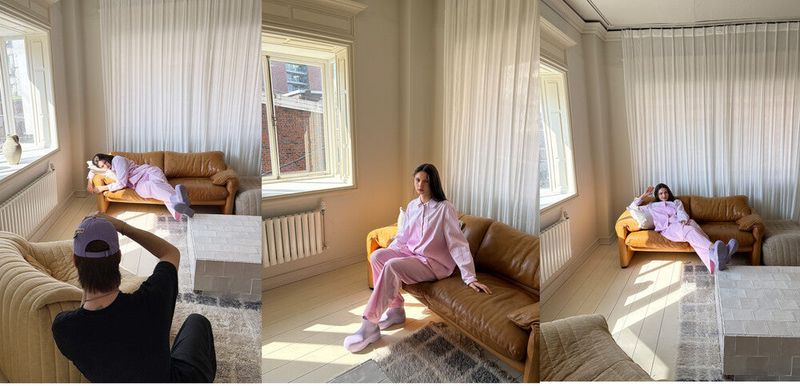 Two-tone Pajama set (pink)