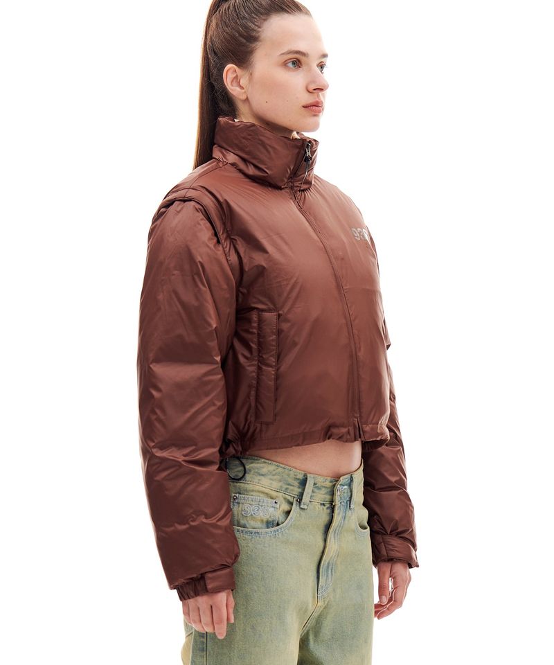 939 DETACHABLE CROP DOWN JACKET (BROWN)