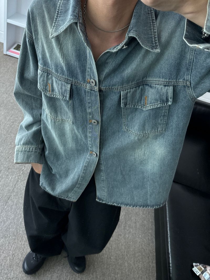 OW Washed Pocket Denim Shirt (2C)