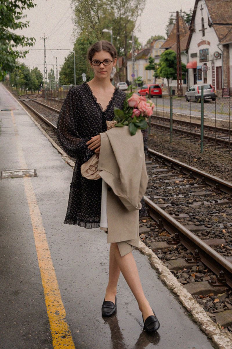 WITHOUTSUMMER（ウィズアウトサマー）の「Rosie frill onepiece_black（Dresses）」