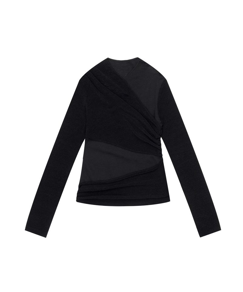 Layered Knit Top _ BLACK