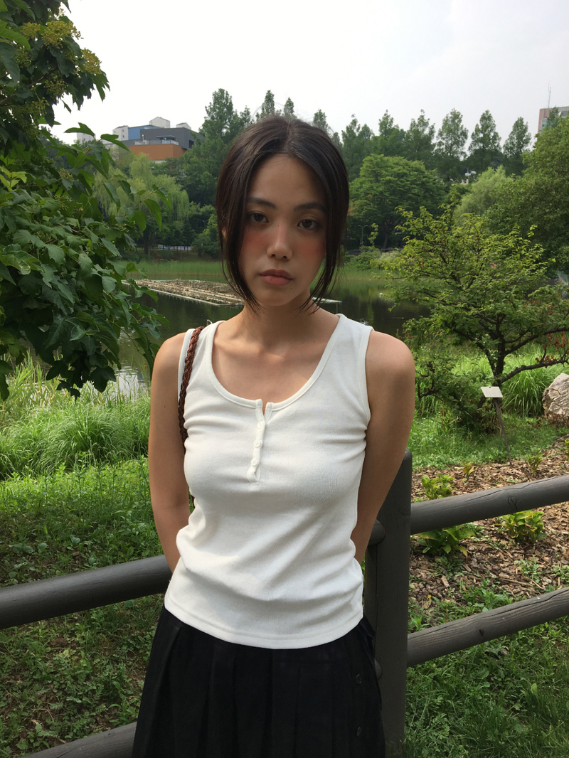 ログヘンリーネックスリーブレストップス (5color)
