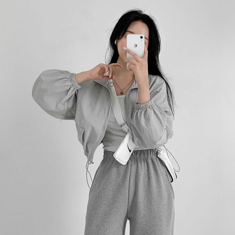 [5color] Sporty String Pocket Windbreaker Jumper