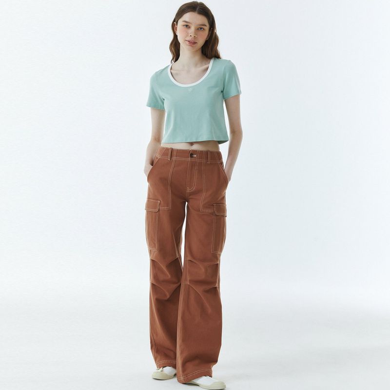 RVS Ringer Cropped T-Shirt Mint