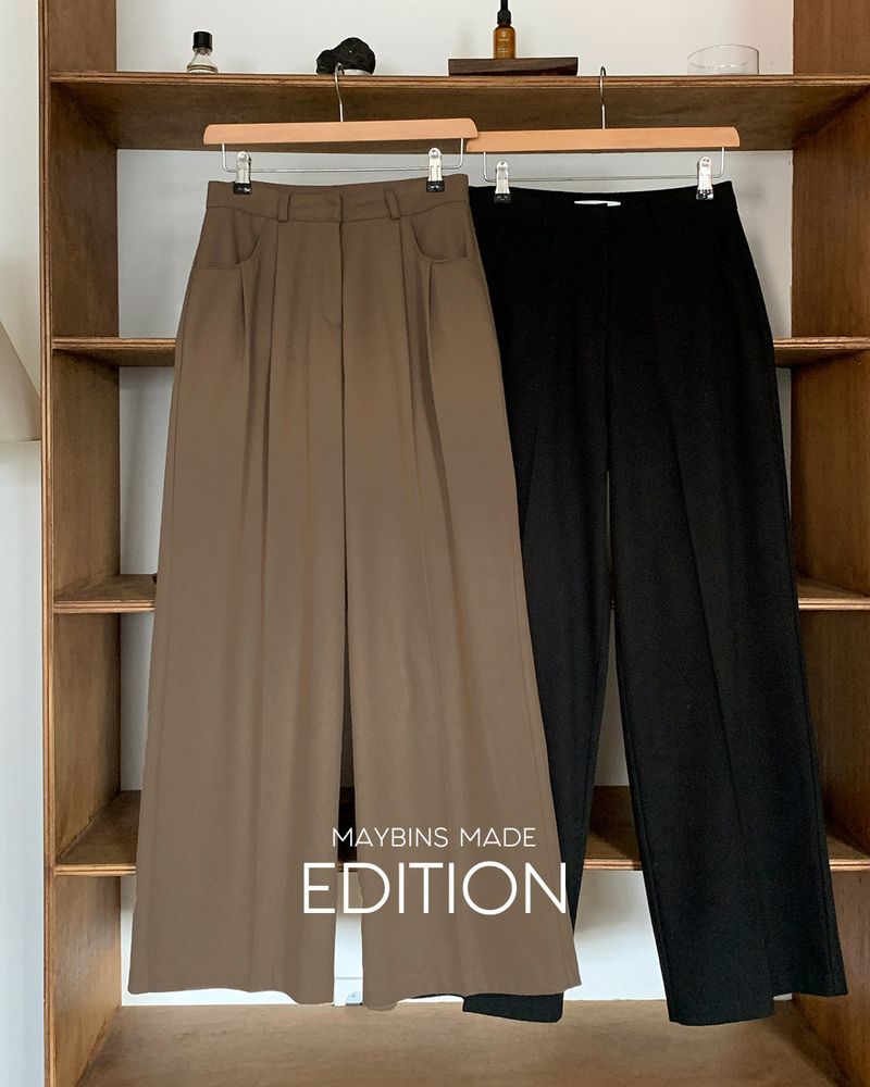 【MADE】Two-pin tuck wide slacks