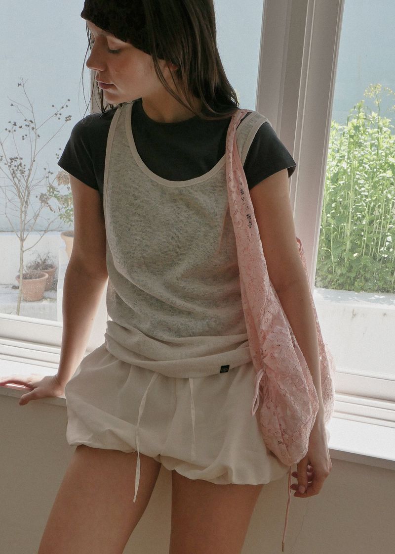 VOOR（ボル）の「Linen Shirring Sleeveless Top_Beige（Tops）」
