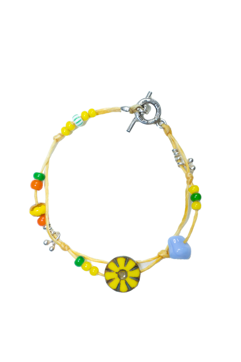 Silver 925 Toggle color beads bracelet