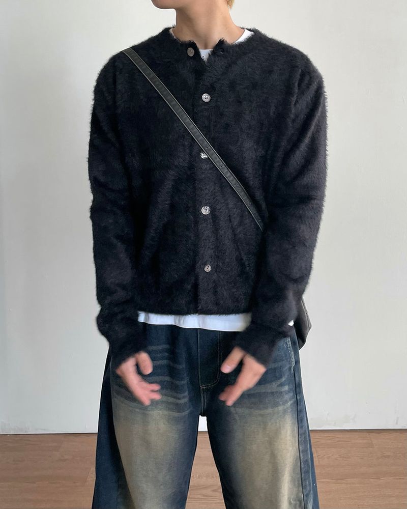 Pilling Angora Knit Cardigan