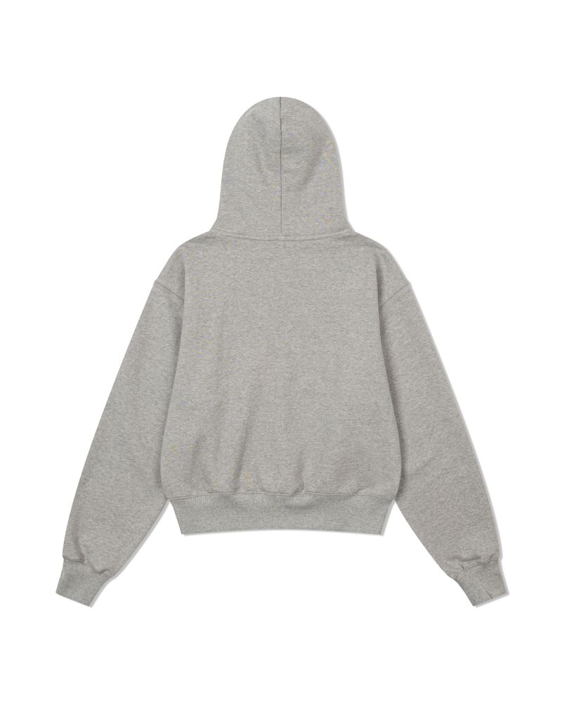Two Way Heavy Cotton Zip Hoodie (GRAY)