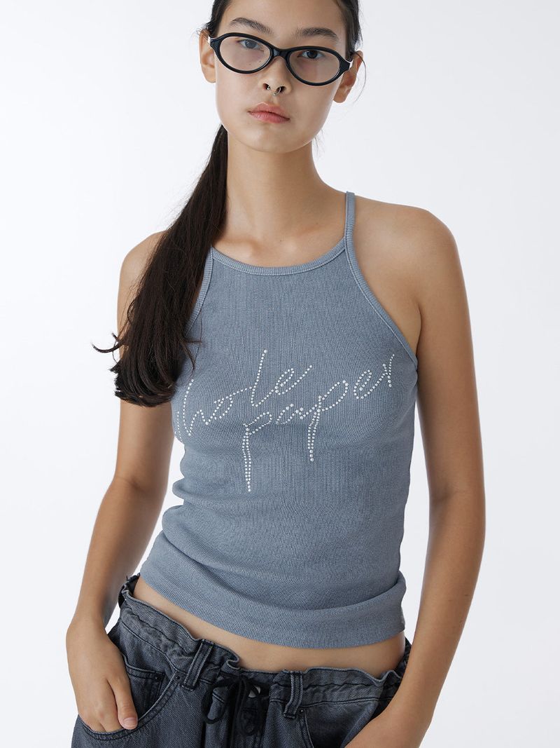 WHOLE PAPER（ホールペーパー）の「CUBIC HALTERNECK TANK TOP (GRAY)（Tops）」