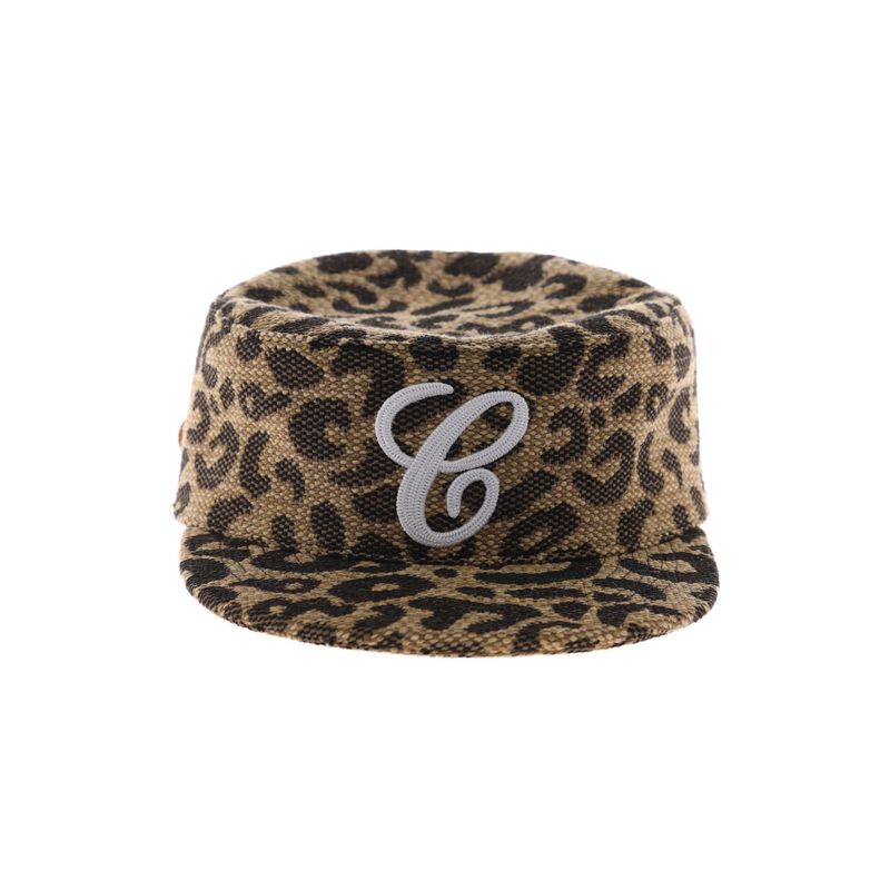 6CRAYON WEAVE LEOPARD PRINT BRIMMED BASEBALL CAP