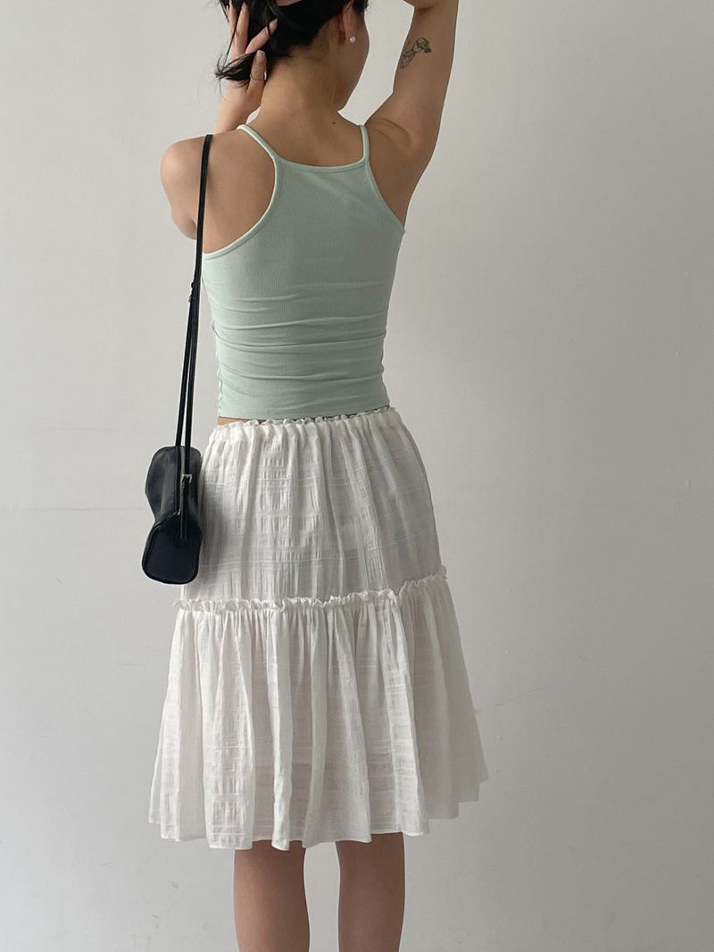 Shiny Flare Midi Skirt