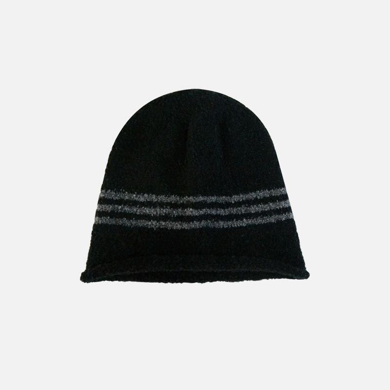 WOOR（ウール）の「BOUCLE STRIPE BEANIE (BLACK)（Hats）」