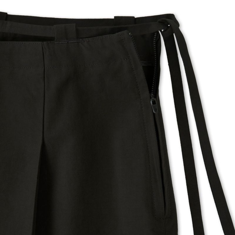 BROWN MIDI STRING BELT PLEAT SKIRT