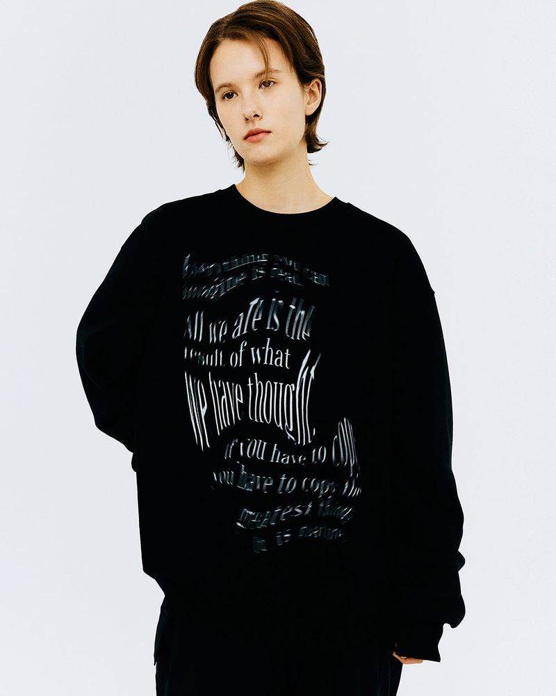 SWING TYPO SWEATSHIRT-CHARCOAL